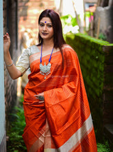 Exquisite rich look heavy banarasi vivid orange saree